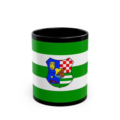 Flag of Zagreb County Croatia - Black Coffee Mug-11oz-The Sticker Space