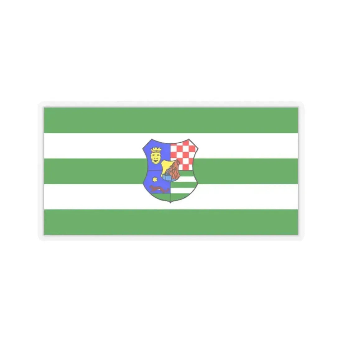 Flag of Zagreb County Croatia - STICKER Vinyl Kiss-Cut Decal 2 Inch Transparent - The Sticker Space