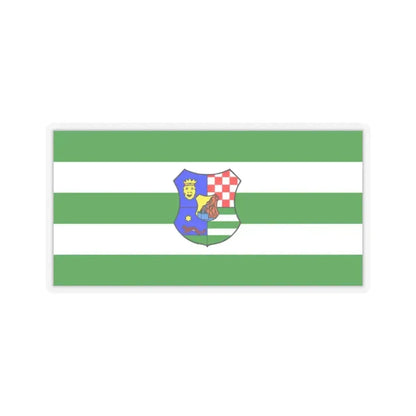 Flag of Zagreb County Croatia - STICKER Vinyl Kiss-Cut Decal 2 Inch Transparent - The Sticker Space
