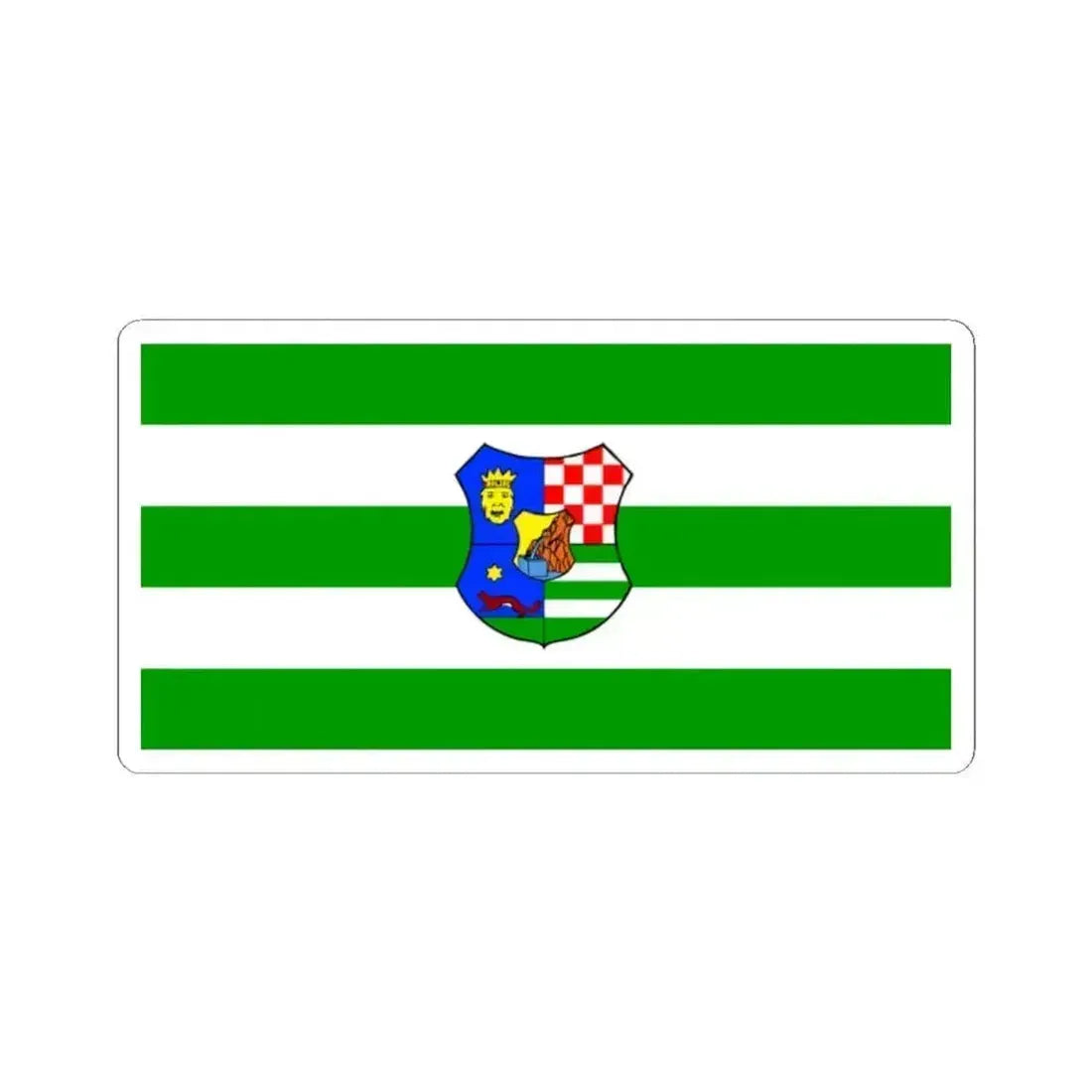 Flag of Zagreb County (Croatia) STICKER Vinyl Kiss-Cut Decal 2 Inch White - The Sticker Space