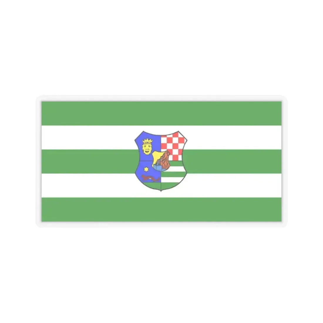 Flag of Zagreb County Croatia - STICKER Vinyl Kiss-Cut Decal 3 Inch Transparent - The Sticker Space