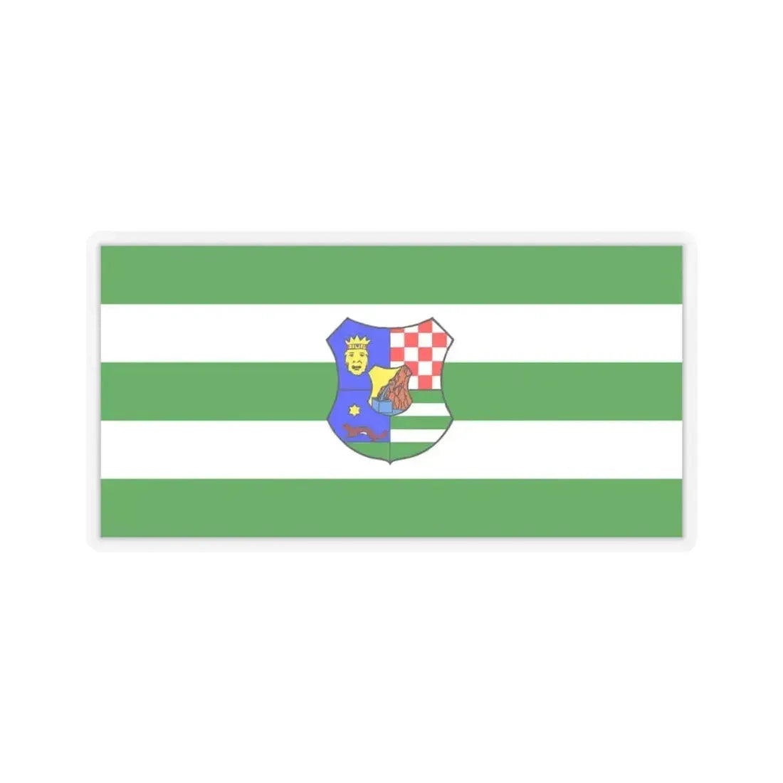 Flag of Zagreb County Croatia - STICKER Vinyl Kiss-Cut Decal 4 Inch Transparent - The Sticker Space