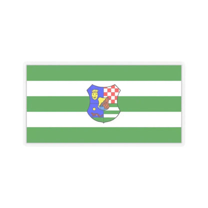 Flag of Zagreb County Croatia - STICKER Vinyl Kiss-Cut Decal 4 Inch Transparent - The Sticker Space