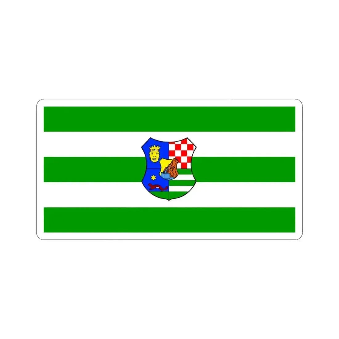 Flag of Zagreb County Croatia - STICKER Vinyl Kiss-Cut Decal 4 Inch White - The Sticker Space