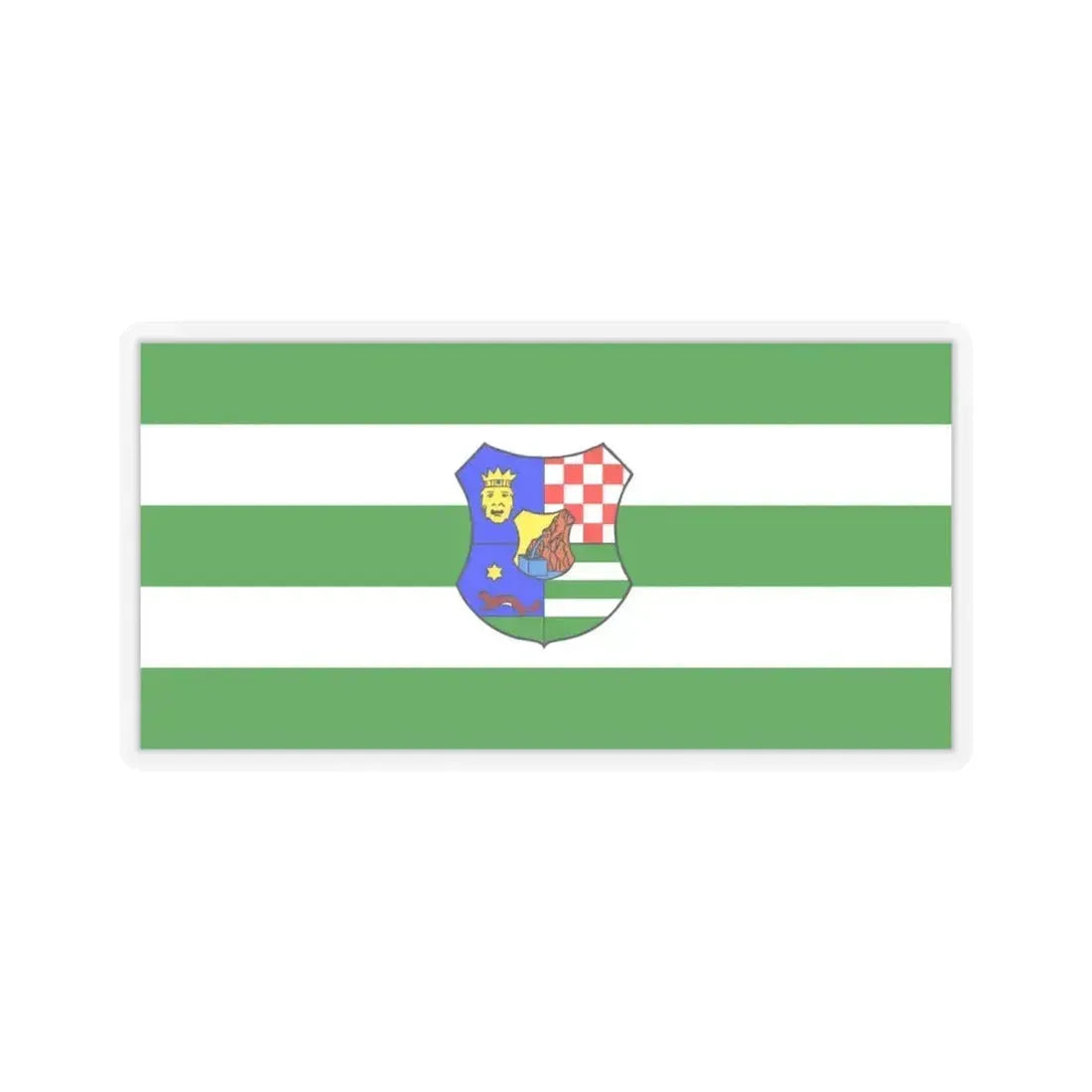 Flag of Zagreb County Croatia - STICKER Vinyl Kiss-Cut Decal 6 Inch Transparent - The Sticker Space