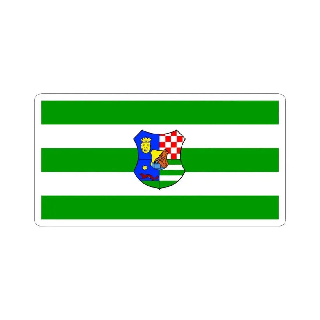 Flag of Zagreb County Croatia - STICKER Vinyl Kiss-Cut Decal 6 Inch White - The Sticker Space
