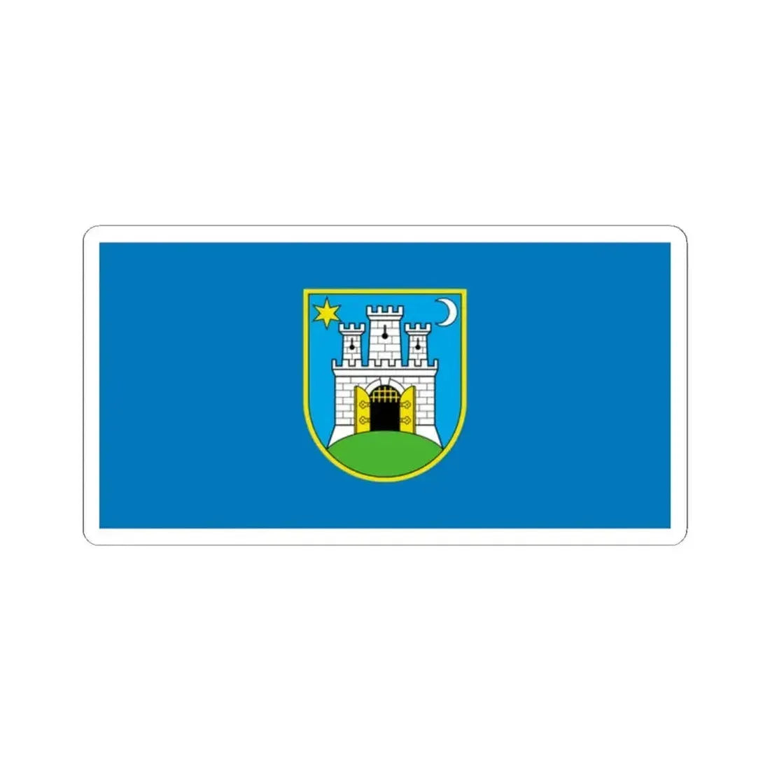 Flag of Zagreb (Croatia) STICKER Vinyl Kiss-Cut Decal 2 Inch White - The Sticker Space