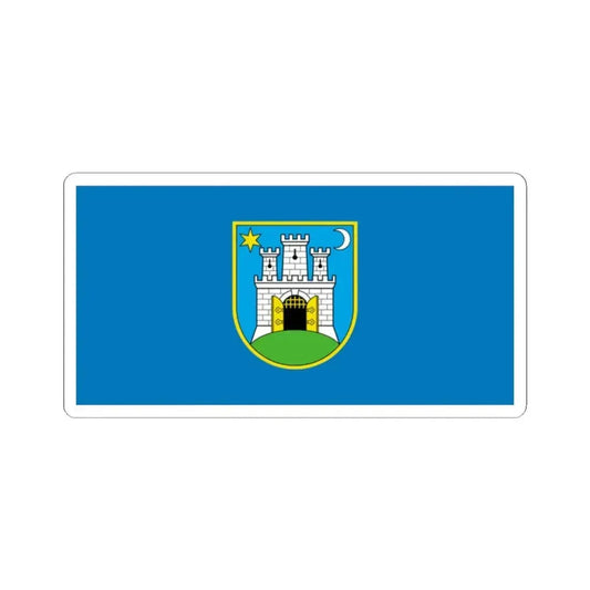 Flag of Zagreb (Croatia) STICKER Vinyl Kiss-Cut Decal 2 Inch White - The Sticker Space