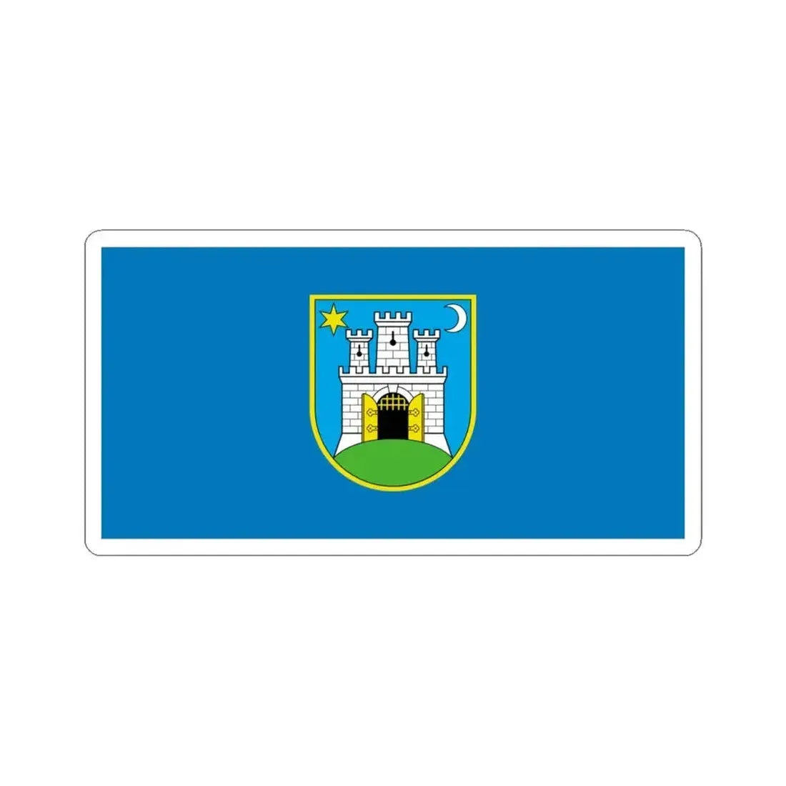 Flag of Zagreb (Croatia) STICKER Vinyl Kiss-Cut Decal 6 Inch White - The Sticker Space