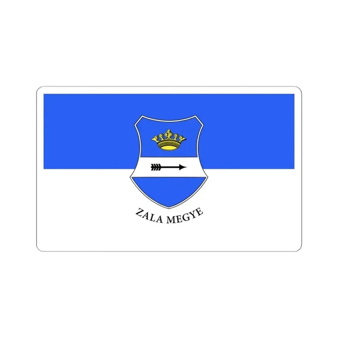 Flag of Zala County Hungary - STICKER Vinyl Kiss-Cut Decal 4 Inch White - The Sticker Space