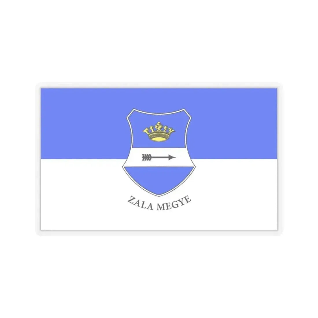 Flag of Zala County Hungary - STICKER Vinyl Kiss-Cut Decal 6 Inch Transparent - The Sticker Space