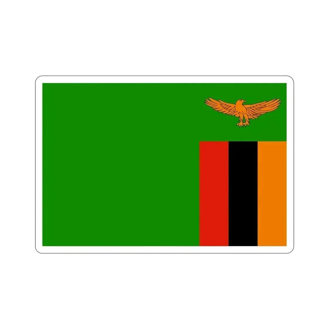 Flag of Zambia STICKER Vinyl Die-Cut Decal 4 Inch - The Sticker Space