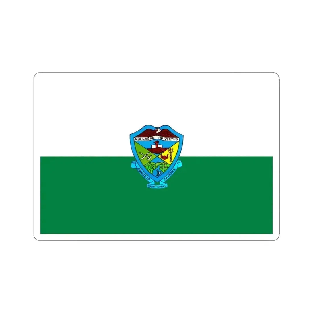 Flag of Zamora Ecuador (Ecuador) STICKER Vinyl Kiss-Cut Decal 4 Inch White - The Sticker Space
