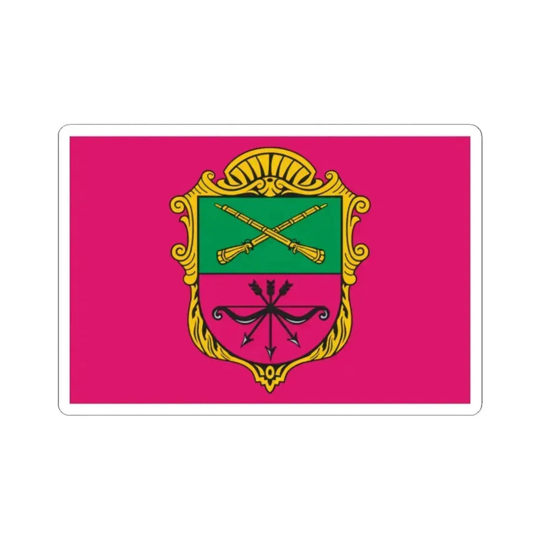 Flag of Zaporizhzhia Ukraine - STICKER Vinyl Kiss-Cut Decal 2 Inch White - The Sticker Space