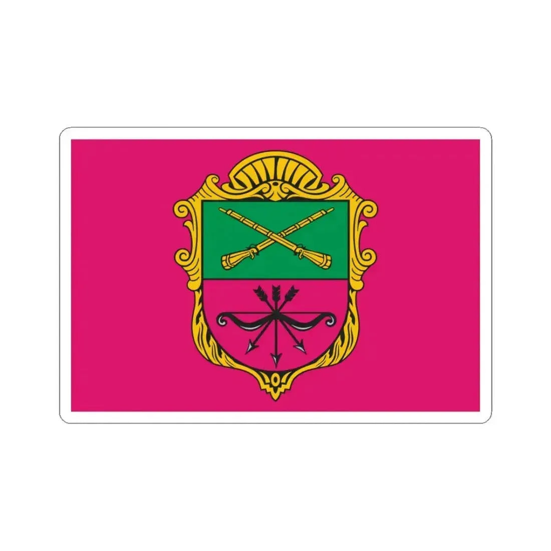 Flag of Zaporizhzhia Ukraine - STICKER Vinyl Kiss-Cut Decal 3 Inch White - The Sticker Space