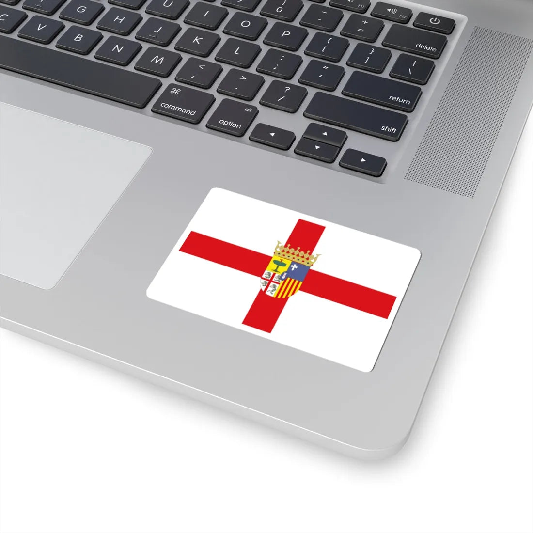Flag of Zaragoza province with coat of arms (Spain) STICKER Vinyl Kiss-Cut Decal - The Sticker Space