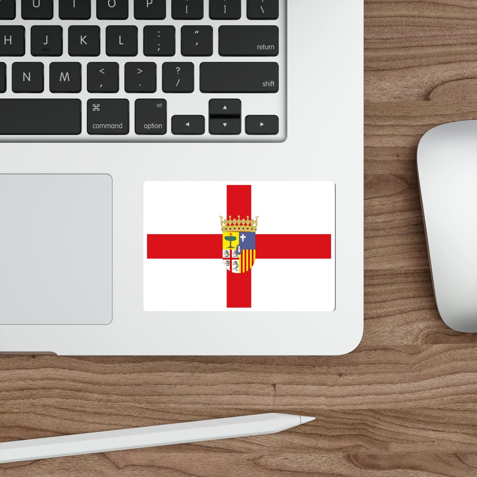 Flag of Zaragoza Spain STICKER Vinyl Die-Cut Decal-The Sticker Space