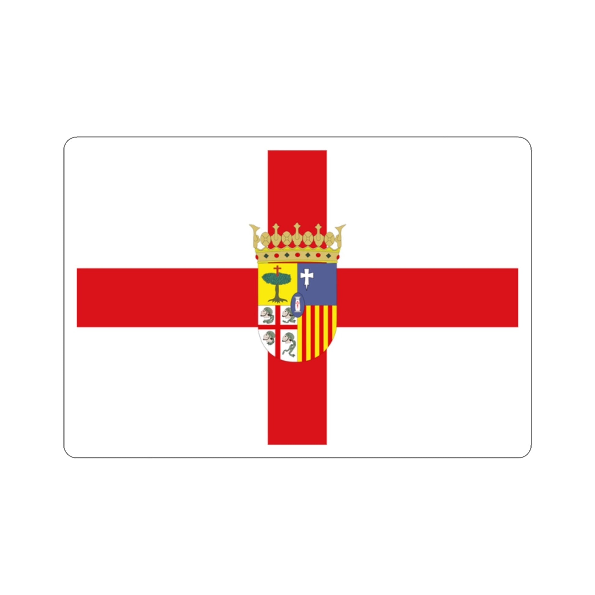 Flag of Zaragoza Spain STICKER Vinyl Die-Cut Decal-2 Inch-The Sticker Space