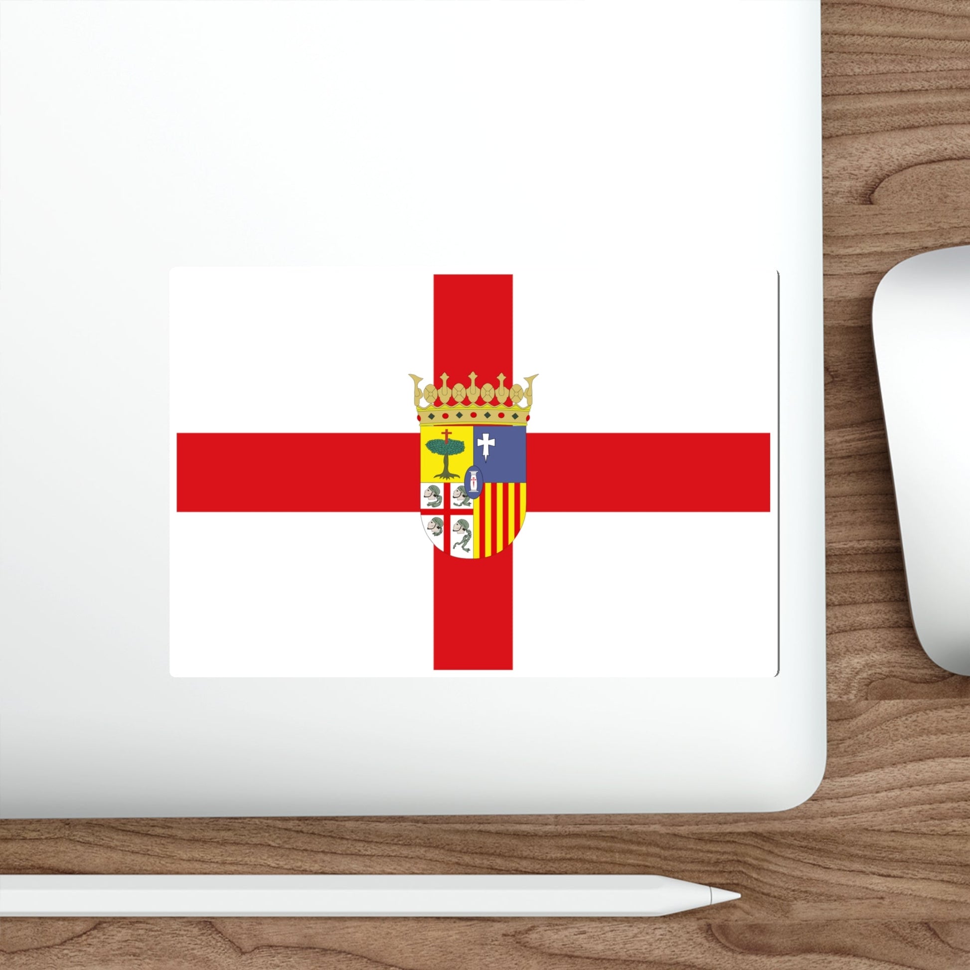 Flag of Zaragoza Spain STICKER Vinyl Die-Cut Decal-The Sticker Space