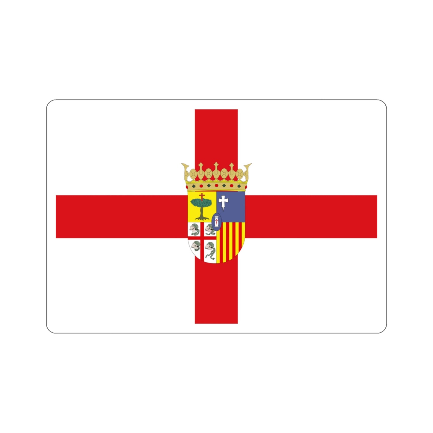 Flag of Zaragoza Spain STICKER Vinyl Die-Cut Decal-3 Inch-The Sticker Space