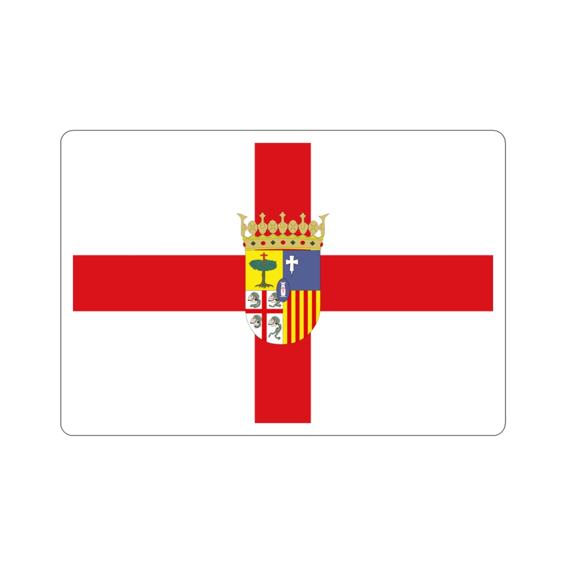 Flag of Zaragoza Spain STICKER Vinyl Die-Cut Decal-3 Inch-The Sticker Space