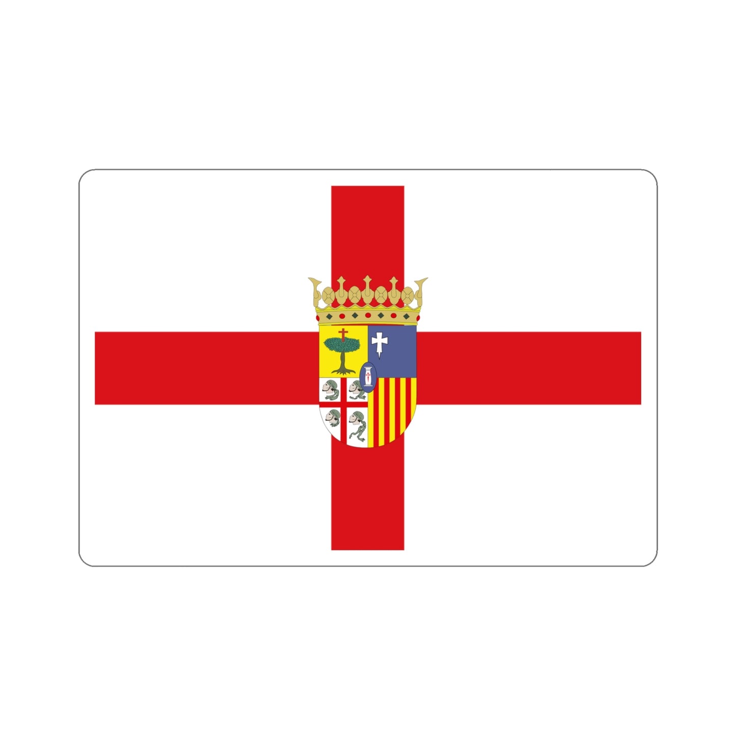 Flag of Zaragoza Spain STICKER Vinyl Die-Cut Decal-5 Inch-The Sticker Space