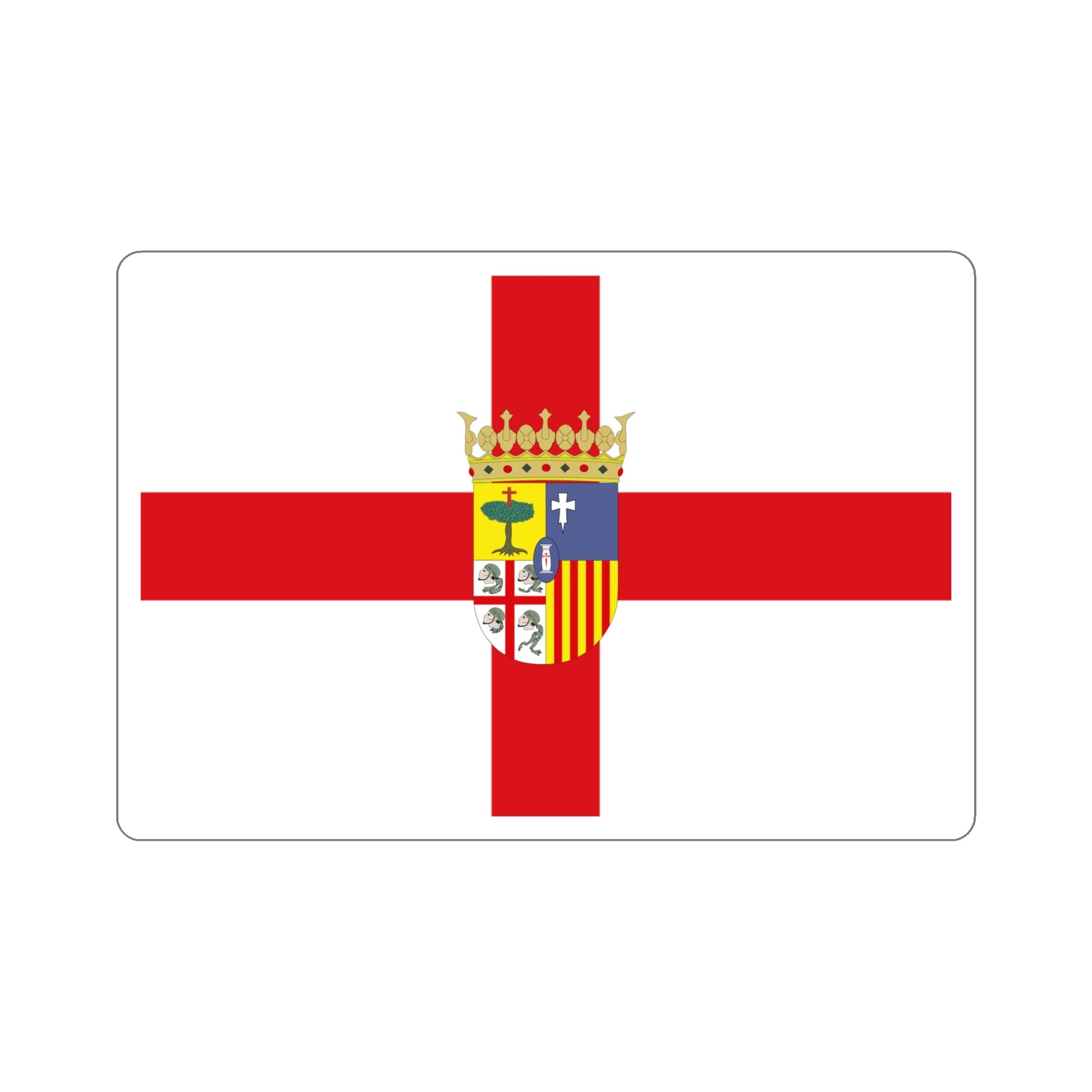 Flag of Zaragoza Spain STICKER Vinyl Die-Cut Decal-5 Inch-The Sticker Space