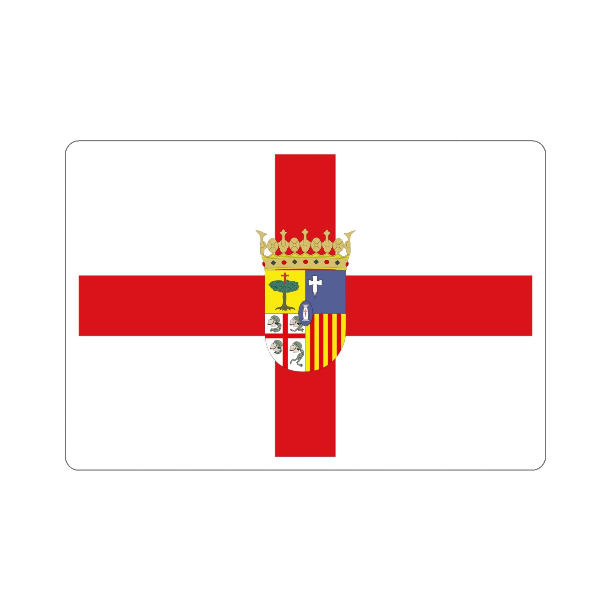 Flag of Zaragoza Spain STICKER Vinyl Die-Cut Decal-6 Inch-The Sticker Space