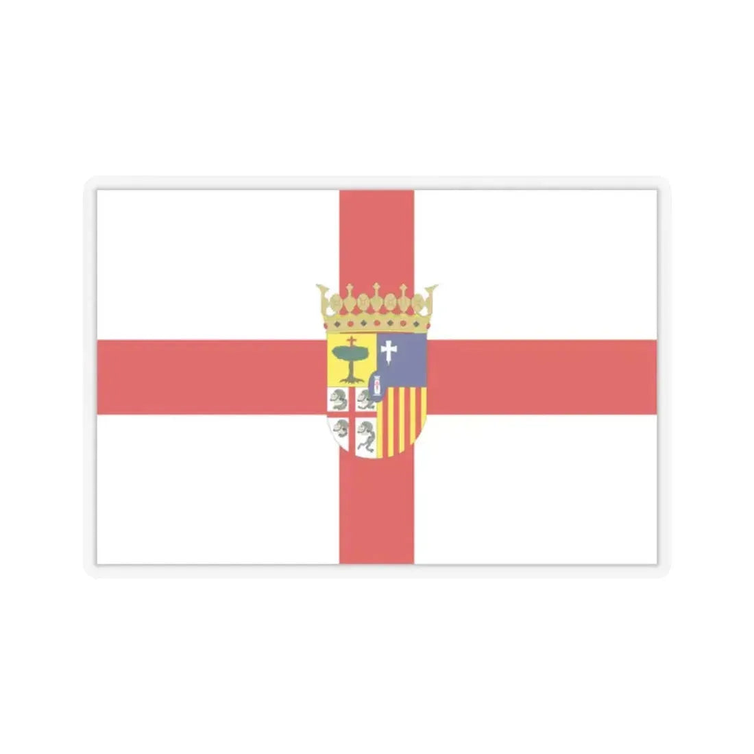 Flag of Zaragoza Spain - STICKER Vinyl Kiss-Cut Decal 2 Inch Transparent - The Sticker Space