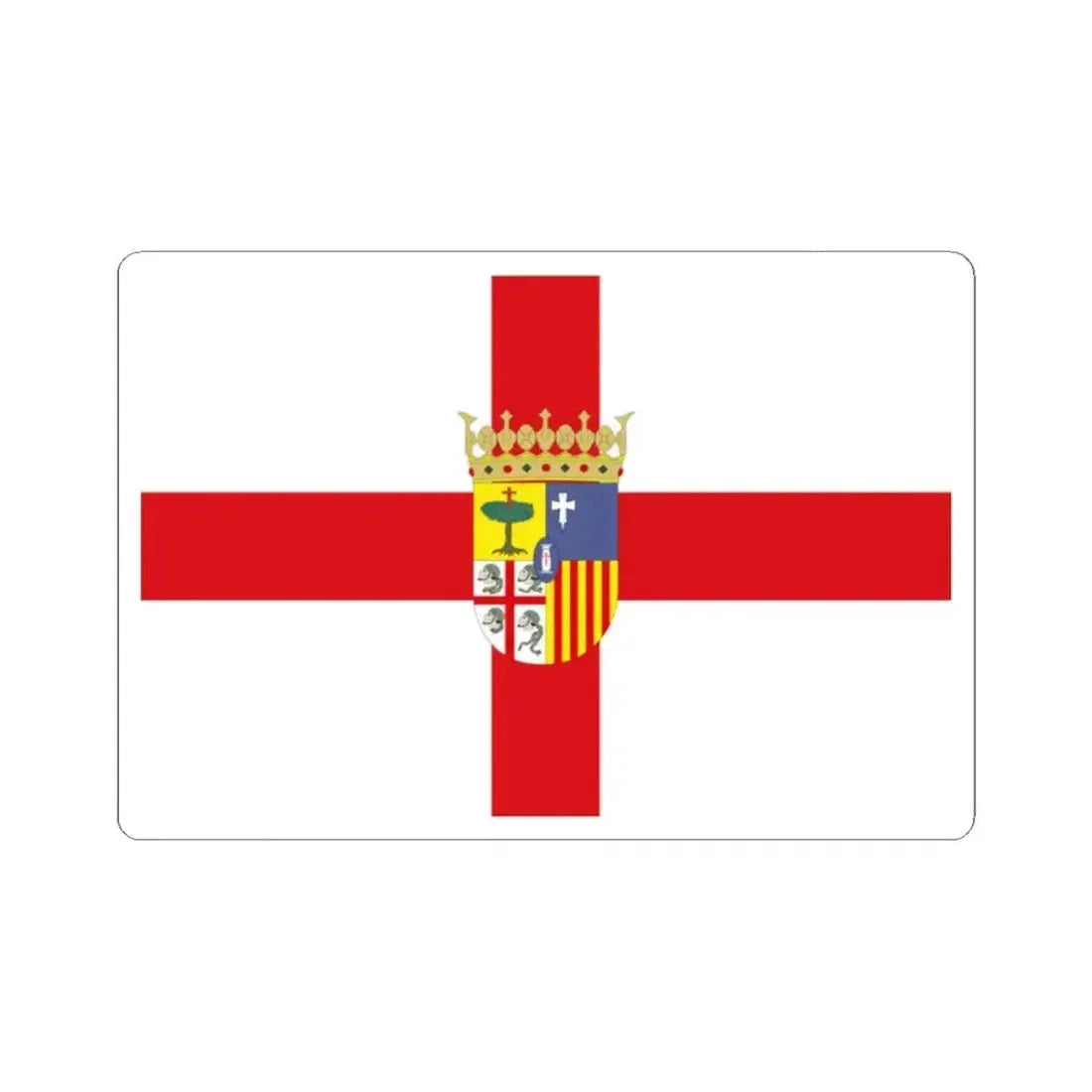 Flag of Zaragoza Spain - STICKER Vinyl Kiss-Cut Decal 2 Inch White - The Sticker Space