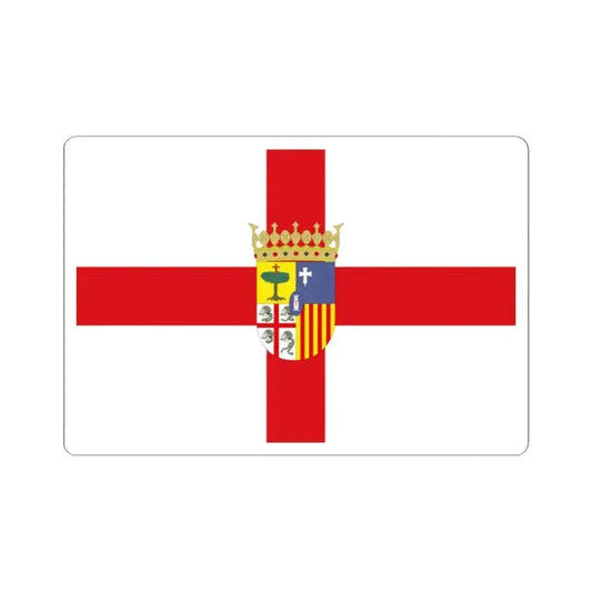 Flag of Zaragoza Spain - STICKER Vinyl Kiss-Cut Decal 2 Inch White - The Sticker Space