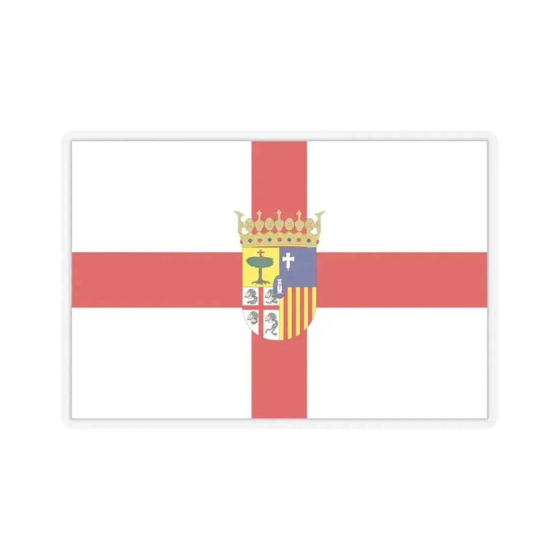Flag of Zaragoza Spain - STICKER Vinyl Kiss-Cut Decal 3 Inch Transparent - The Sticker Space