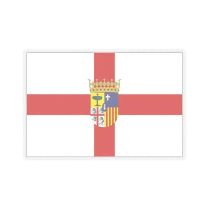 Flag of Zaragoza Spain - STICKER Vinyl Kiss-Cut Decal 3 Inch Transparent - The Sticker Space