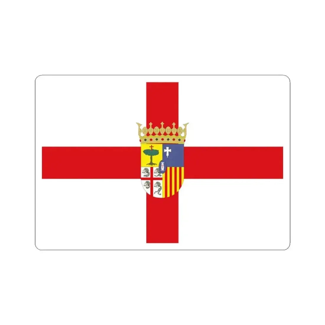 Flag of Zaragoza Spain - STICKER Vinyl Kiss-Cut Decal 3 Inch White - The Sticker Space