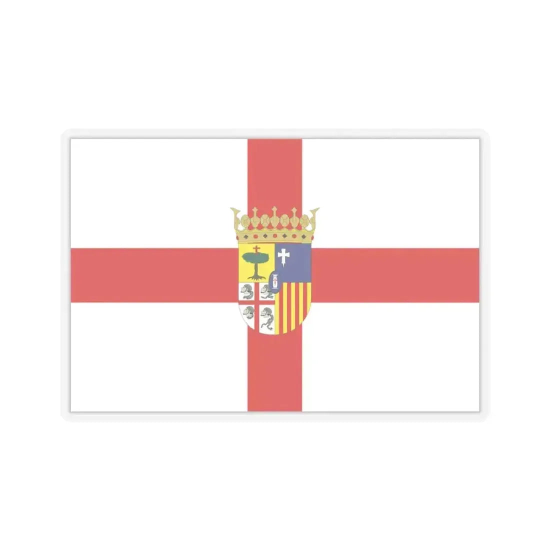 Flag of Zaragoza Spain - STICKER Vinyl Kiss-Cut Decal 4 Inch Transparent - The Sticker Space