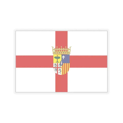 Flag of Zaragoza Spain - STICKER Vinyl Kiss-Cut Decal 4 Inch Transparent - The Sticker Space