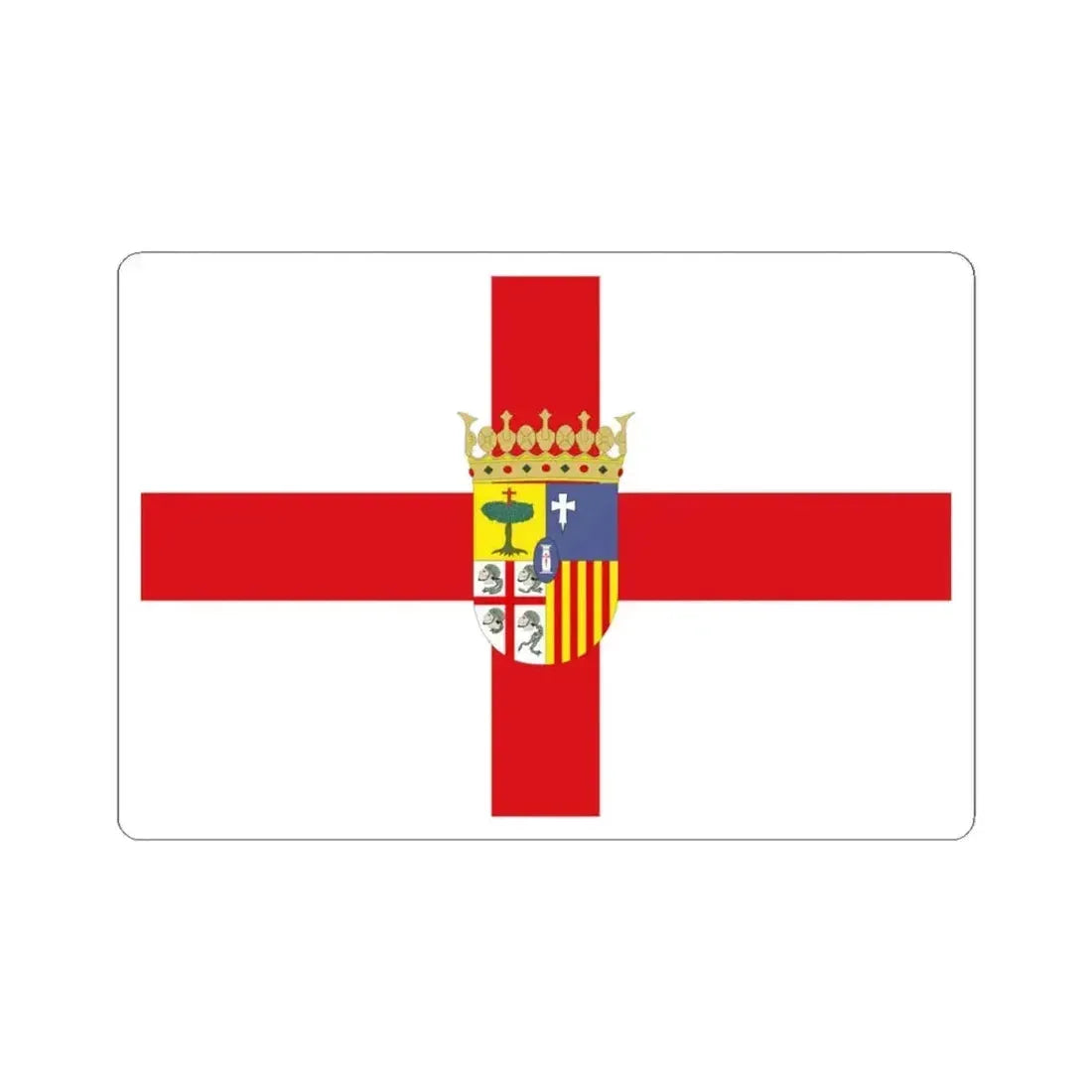 Flag of Zaragoza Spain - STICKER Vinyl Kiss-Cut Decal 4 Inch White - The Sticker Space