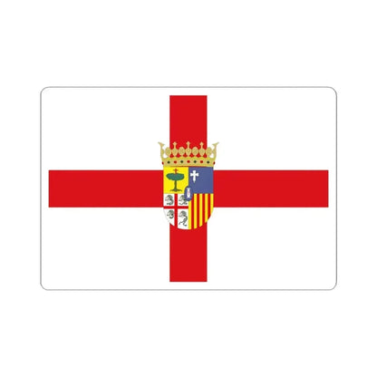 Flag of Zaragoza Spain - STICKER Vinyl Kiss-Cut Decal 4 Inch White - The Sticker Space