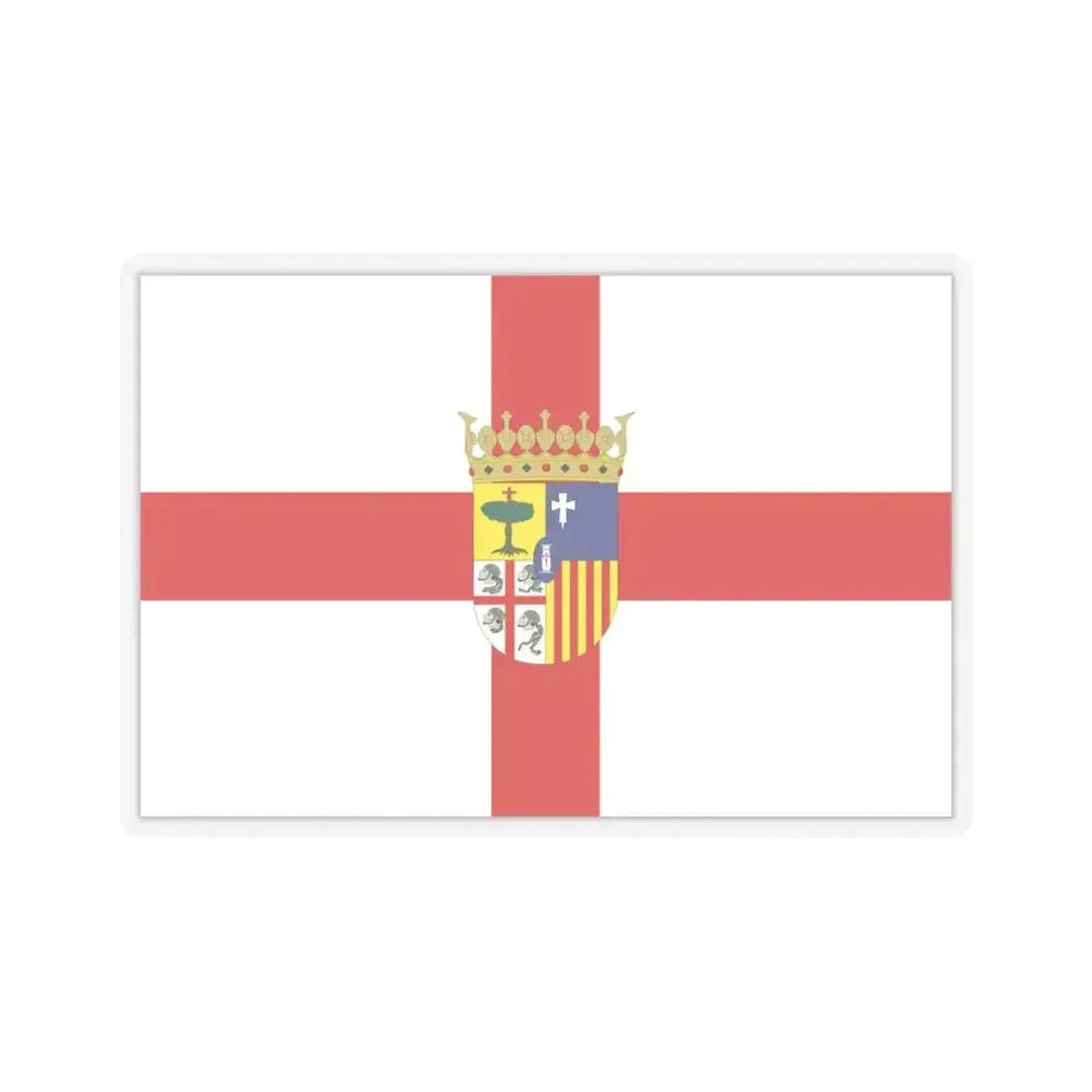 Flag of Zaragoza Spain - STICKER Vinyl Kiss-Cut Decal 6 Inch Transparent - The Sticker Space