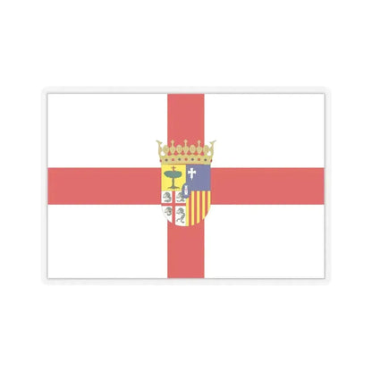 Flag of Zaragoza Spain - STICKER Vinyl Kiss-Cut Decal 6 Inch Transparent - The Sticker Space