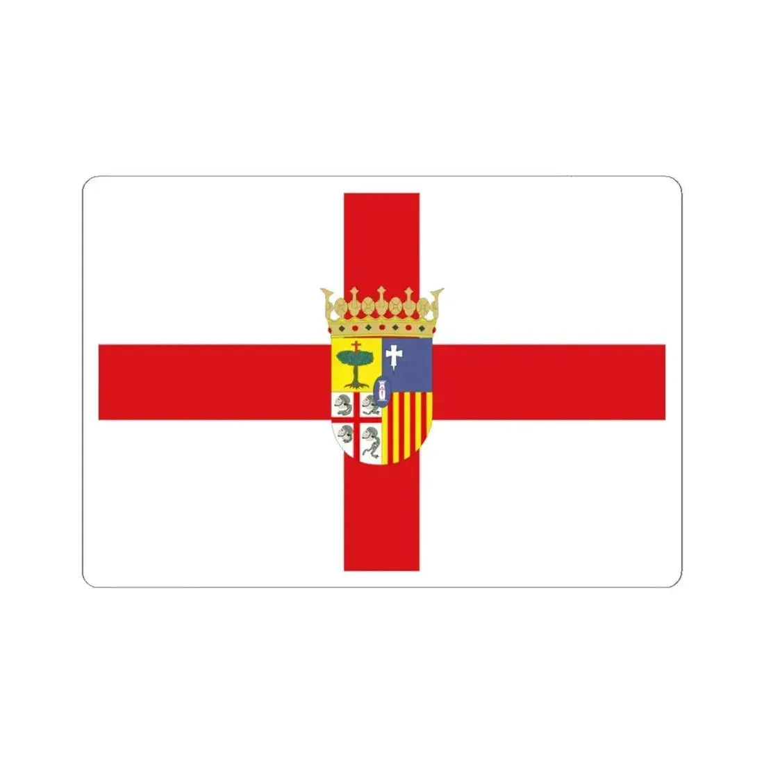 Flag of Zaragoza Spain - STICKER Vinyl Kiss-Cut Decal 6 Inch White - The Sticker Space