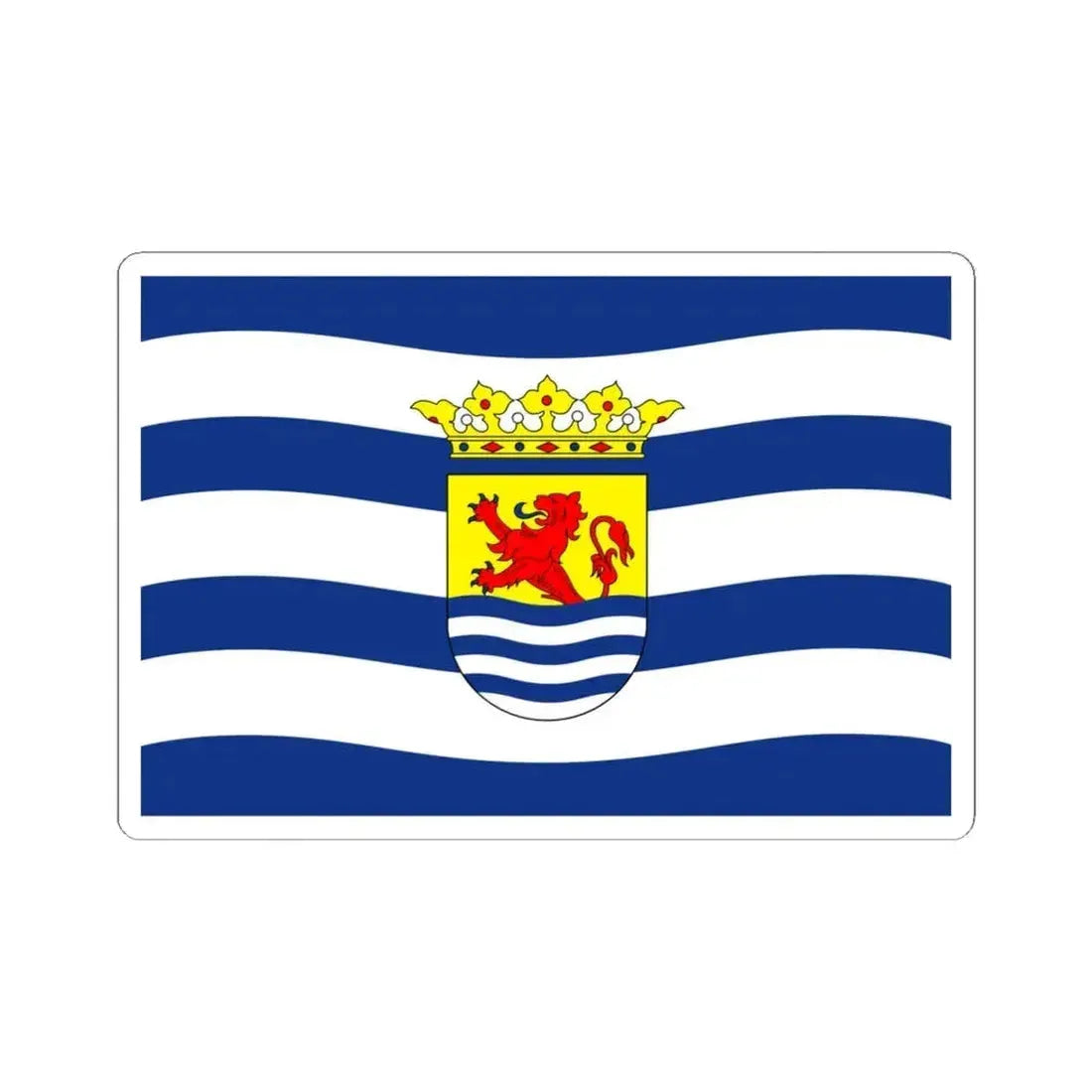 Flag of Zeeland Netherlands - STICKER Vinyl Kiss-Cut Decal 4 Inch White - The Sticker Space