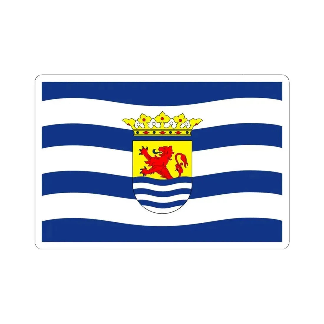 Flag of Zeeland Netherlands - STICKER Vinyl Kiss-Cut Decal 6 Inch White - The Sticker Space