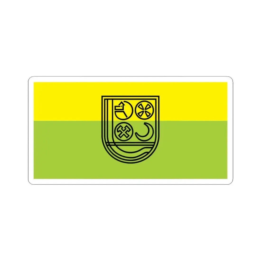 Flag of Zenica (Bosnia and Herzegovina) STICKER Vinyl Kiss-Cut Decal 3 Inch White - The Sticker Space