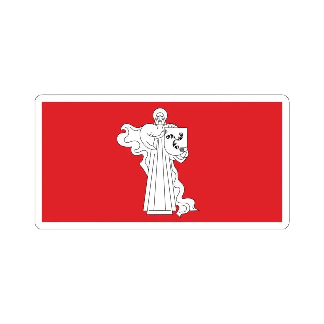 Flag of Zhodzina (Belarus) STICKER Vinyl Kiss-Cut Decal 4 Inch White - The Sticker Space