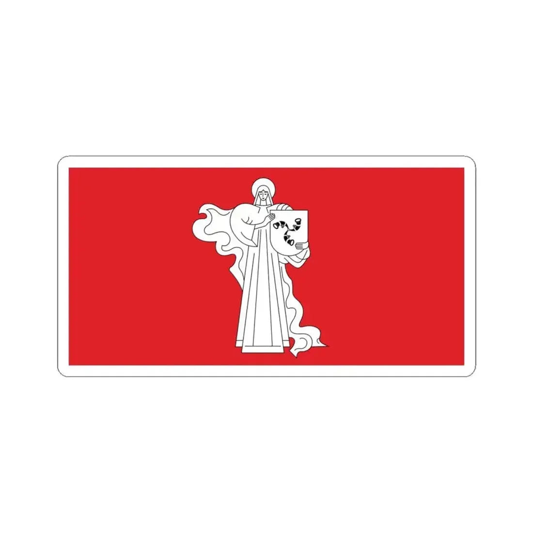 Flag of Zhodzina (Belarus) STICKER Vinyl Kiss-Cut Decal 6 Inch White - The Sticker Space