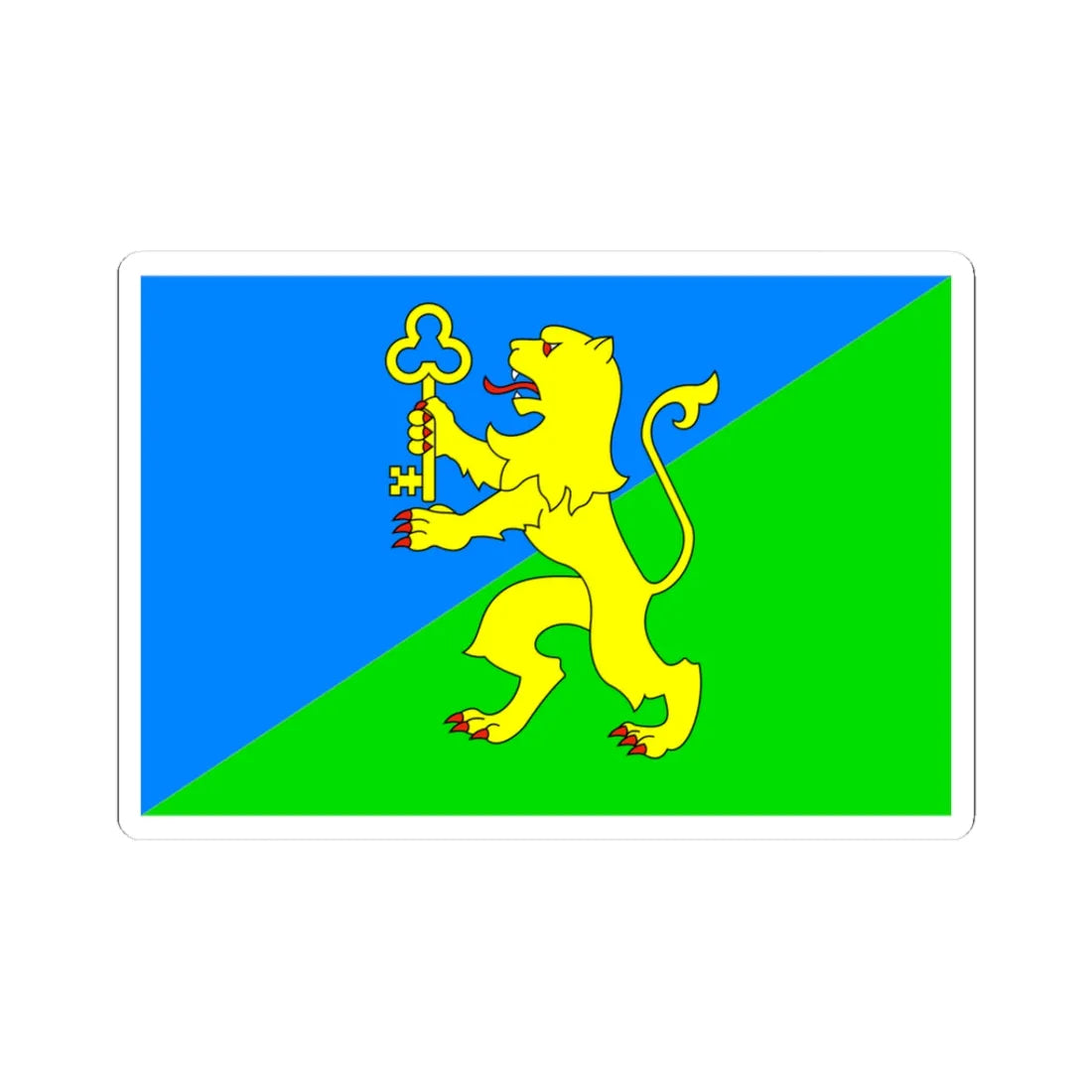 Flag of Zhovkva raion (Ukraine) STICKER Vinyl Kiss-Cut Decal 3 Inch White - The Sticker Space