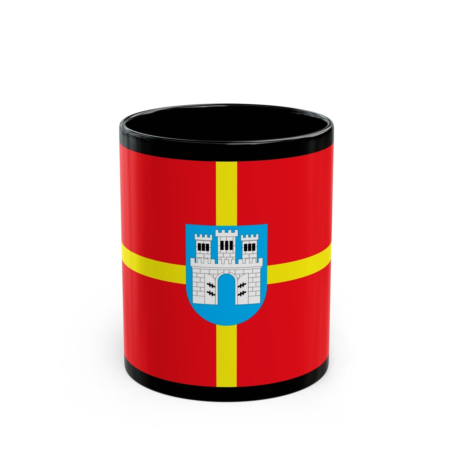 Flag of Zhytomyr Oblast Ukraine - Black Coffee Mug-11oz-The Sticker Space