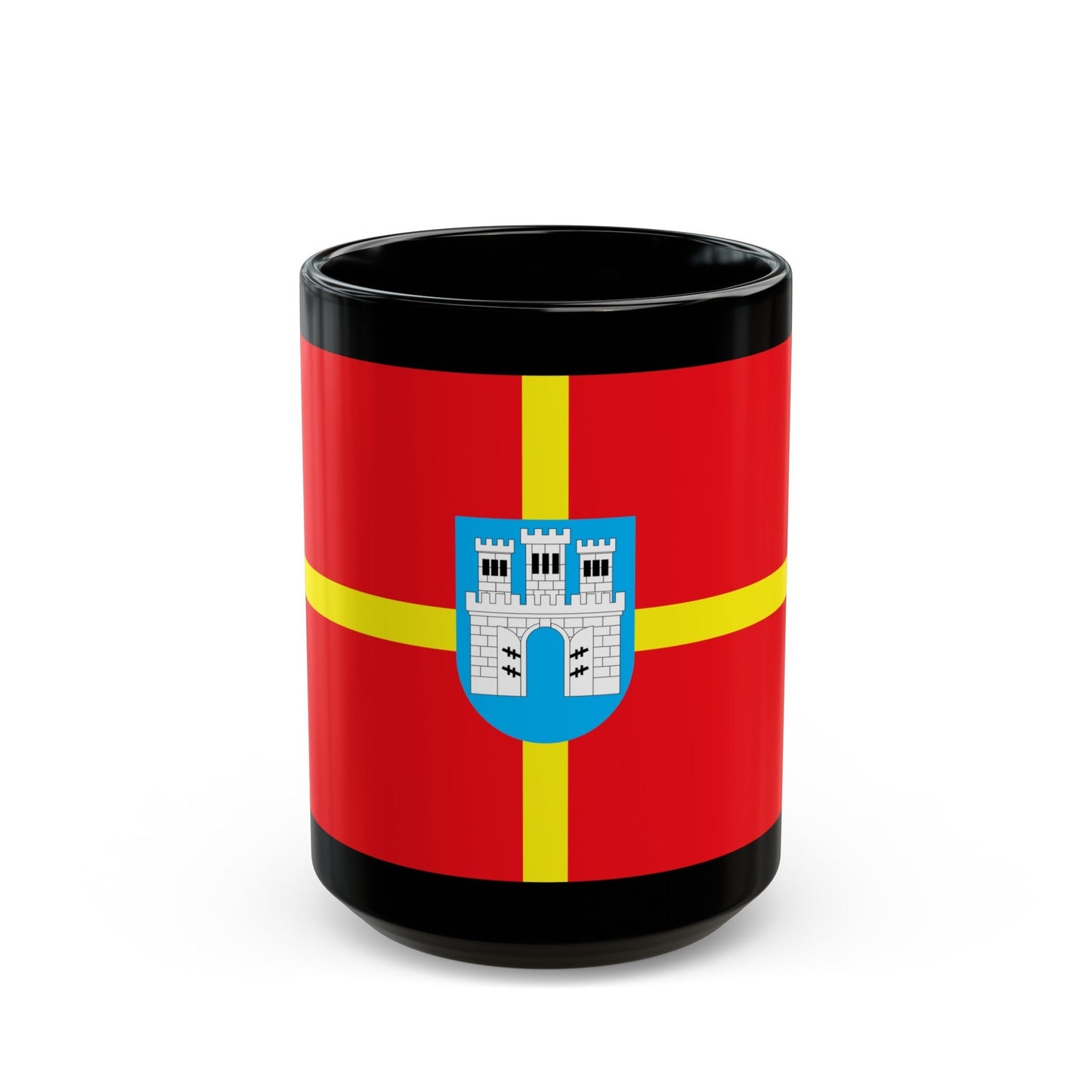 Flag of Zhytomyr Oblast Ukraine - Black Coffee Mug-15oz-The Sticker Space