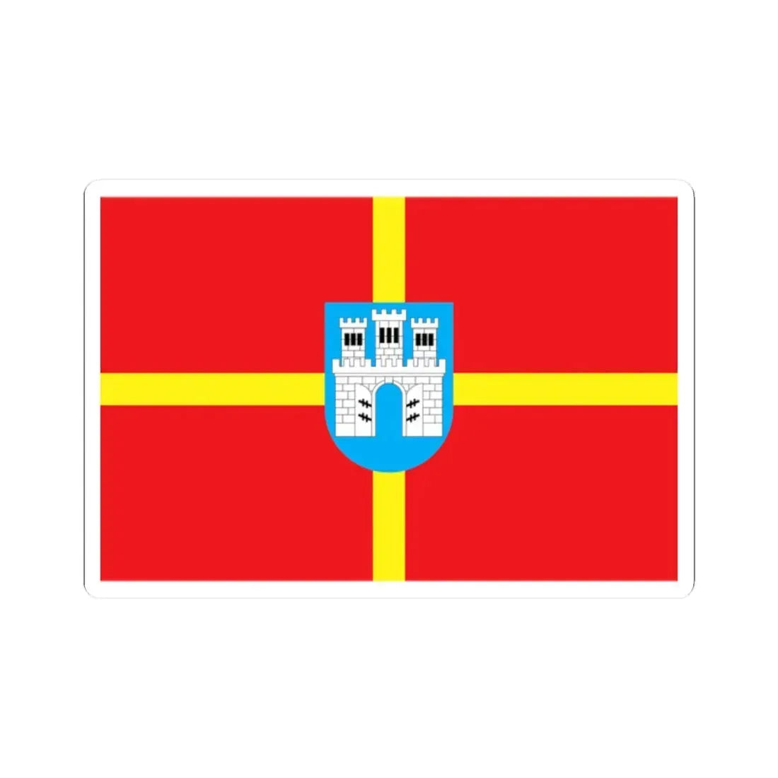 Flag of Zhytomyr Oblast (Ukraine) STICKER Vinyl Kiss-Cut Decal 2 Inch White - The Sticker Space